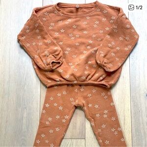 Rylee + Cru Orange Star Print Kids Matching Set